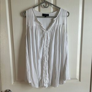 Lane Bryant White Sleeveless Blouse